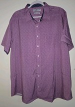 Nick Graham Everywhere Purple Men&#39;s Short Sleeve Stretch Button Up 2XL - £20.79 GBP