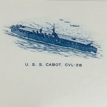 USS Cabot CVL-28 Aircraft Carrier Vintage WWII Era Stationary 7&quot; x 10 1/2&quot; - £15.00 GBP
