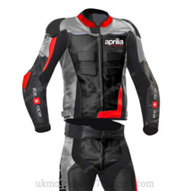 Aprilia racing motorcycle biker leather suit motorbike mens leather jacket pant thumb200