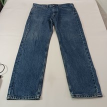 Levis 505 Men's Blue Cotton Denim Jeans Size W36 × L32 image 11