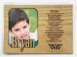 BRYAN Personalized Name Profile Laser Engraved Wood Picture Frame Magnet - £10.82 GBP