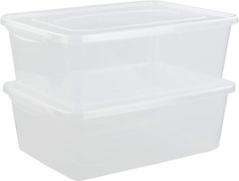 Gloreen Clear Storage Bin, 16 Quart Latch Bins/Containers/Boxes With, Pack Of 2. - £29.81 GBP