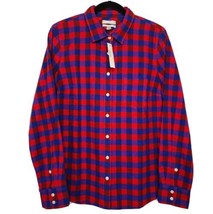 J Crew Poppy Womens Boy Flannel Shirt Gingham Plaid Top Size 12 - $24.74