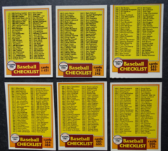 1981 Topps Checklist Team Set of 6 Baseball Cards - $8.00