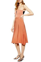 TOPSHOP Mesh Back Bandeau Dress in Rust  UK 12   US 8  EUR 40   (exp51) - £24.65 GBP