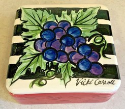 Vicki Carroll Studio Signed Ceramic Trinket Dish &amp; Lid Bon Appetite - £17.22 GBP