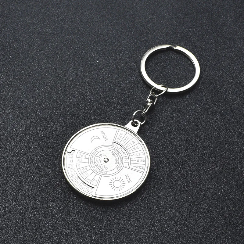 Creative 50 Years Perpetual Calendar Metal Car Keychain - Stylish Zinc Alloy K - £9.93 GBP
