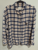 Plaid Flannel Button Down Shirt-Treasure &amp; Bond-Blu/Rd Rayon/Acr L/S 3XL... - £9.89 GBP