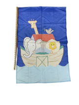 Noah&#39;s Ark Garden Spring House Flag Banner 27in x 38in Colorful - £8.38 GBP