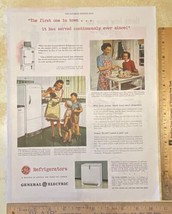 Vintage Print Ad General Electric Refrigerator GE Mom Kids 1940s 13.5&quot; x 10.25&quot; - £10.05 GBP