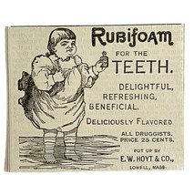 Rubifoam Toothpaste Hoyt And Co 1894 Advertisement Victorian Dental ADBN1ww - £7.81 GBP