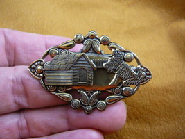 (b-dog-202) Scottish terrier with dog house brass pin pendant I love my Scottie - £14.18 GBP