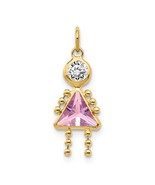 14K Yellow Gold June Girl or Boy Birthstone Charm - €137,28 EUR