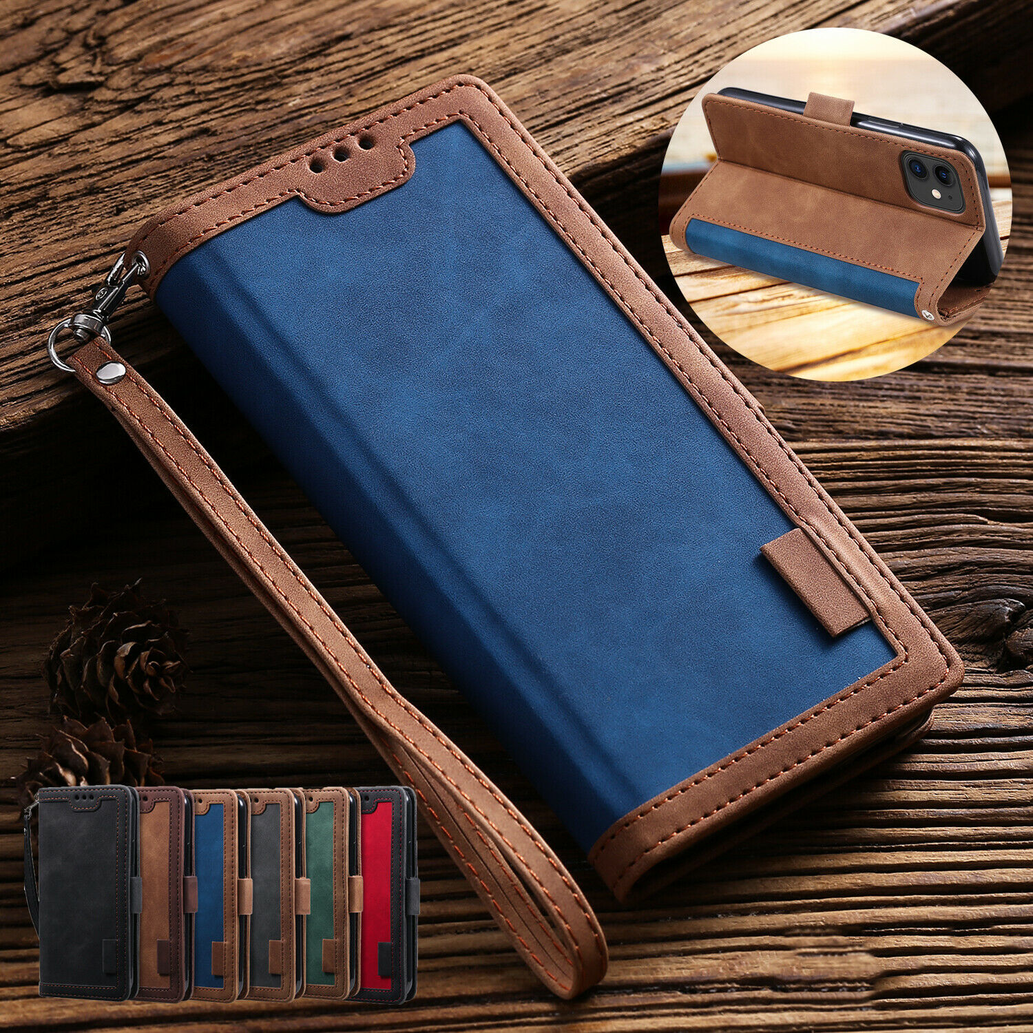 Vintage Leather Case Phone Cover Card Holder for iPhone 12 Pro Max/Mini/11/Xs/Xr