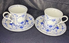 Blue Fluted Coffee Cups with Saucers from Ladies Club, Set of 4 - £33.63 GBP