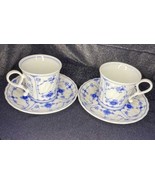 Blue Fluted Coffee Cups with Saucers from Ladies Club, Set of 4 - £33.14 GBP