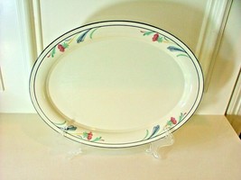 Lenox China Poppies on Blue Oval Serving Platter 14.5&quot; Long  X 10.75&quot; Wide - £24.90 GBP