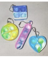 Mini Pop It Fidget Keyring Party Bag Filler  Simple Dimple 4 Pcs Colors Vary New - $8.42