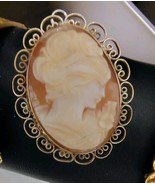 Carla 1/ 20 12k GF Cameo Brooch Pendant Vintage - $281.16 MXN