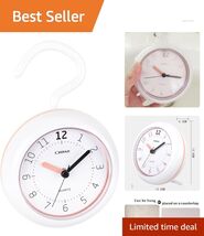 Dual-Purpose 4.72 Inch Analog Clock for Bathroom or Outdoor Use - Waterp... - $38.56