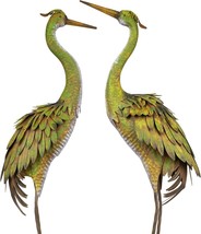 Teresa&#39;s Collections Rustic Heron Statues Outdoor Yard Decor, 43-45&quot; Set Of 2 - £59.78 GBP