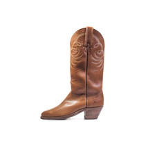 VTG FRYE Boots 8.5 Wide Brown Leather Western Cowboy Boots | USA Made | 8.5 EE - £151.07 GBP