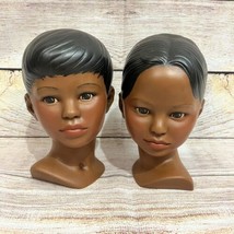 Vintage Holland Mold Set Boy and Girl Busts Sculptures Hand Painted - £19.98 GBP