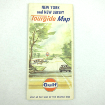 Vintage 1965 Gulf New York &amp; New Jersey Road Map with Long Island - £7.82 GBP