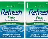 Refresh Plus Lubricant Eye Drops Preservative-Free, 30 Ct Pack 2 Exp 9/2024 - £16.34 GBP