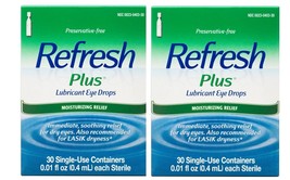 Refresh Plus Lubricant Eye Drops Preservative-Free, 30 Ct Pack 2 Exp 9/2024 - £16.27 GBP