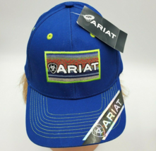 New Ariat Stitched Logo Men One Size Fits Most Adjustable Blue/Green Hat Cap  - £23.87 GBP