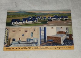 VTG Pure Village Cottages Harrisonburg Virginia US 11 Postcard Marken Biefeld - £10.17 GBP