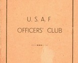 Vtg 1950s USAF Casablanca Marocco Ufficiali&#39; Club Cocktail Menu - $71.66