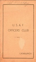 Vtg 1950s USAF Casablanca Marocco Ufficiali&#39; Club Cocktail Menu - £56.62 GBP