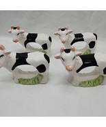 Lot Of (4) Cow Ceramic Napkin Ring Holders 3 1/2&quot; - €13,01 EUR