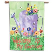 Watering Can with Bees Toland Art Banner - $24.00