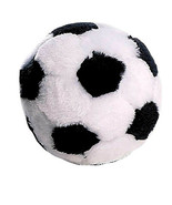 Dog Toys Soft Plush Soccer Ball Squeaker  Black and White Sports Fetch 4.5&quot; - £7.86 GBP