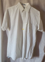 Men's Editions by Van Heusen Dress Shirt 15.5 White Wide Stripe Short Sl... - $14.99