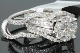 2.50CT Round Diamond Wedding Engagement Ring Bridal Set 14K White Gold Finish - £87.31 GBP