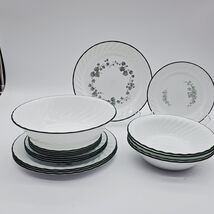 Corelle Callaway 17 Dinnerware W/ Salad Bowl Made In USA 1990's  - $188.09