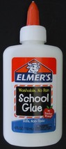 Elmer&#39;s No Run School Glue Dries Clear Washable Nontoxic, 4 Ounce/Bottle - £2.31 GBP