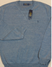 Polo Ralph Lauren Sweater Crewneck Pullover Blue Heather Size LT NWT - $64.00