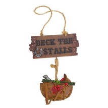 Christmas Ornament Deck The Stalls Saddle Resin Ornament Faux Leather 4&quot; READ - £9.49 GBP