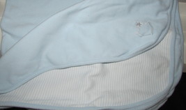 Elegantbaby elegant baby blue reversible striped star shield boy blanket cotton - £7.89 GBP