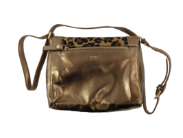 RJ Graziano Crossbody Handbag Purse Bronze Leopard Leather Bag Tassel - $38.69