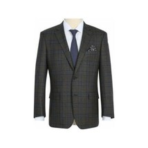 Men's Soft Wool Sport Coat English Plaid Window Pane 556-9 Brown Blue Renoir image 2