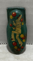Metal Clicker Noisemaker Litho Tin Toy Clown With Balloons  Vintage - £11.86 GBP