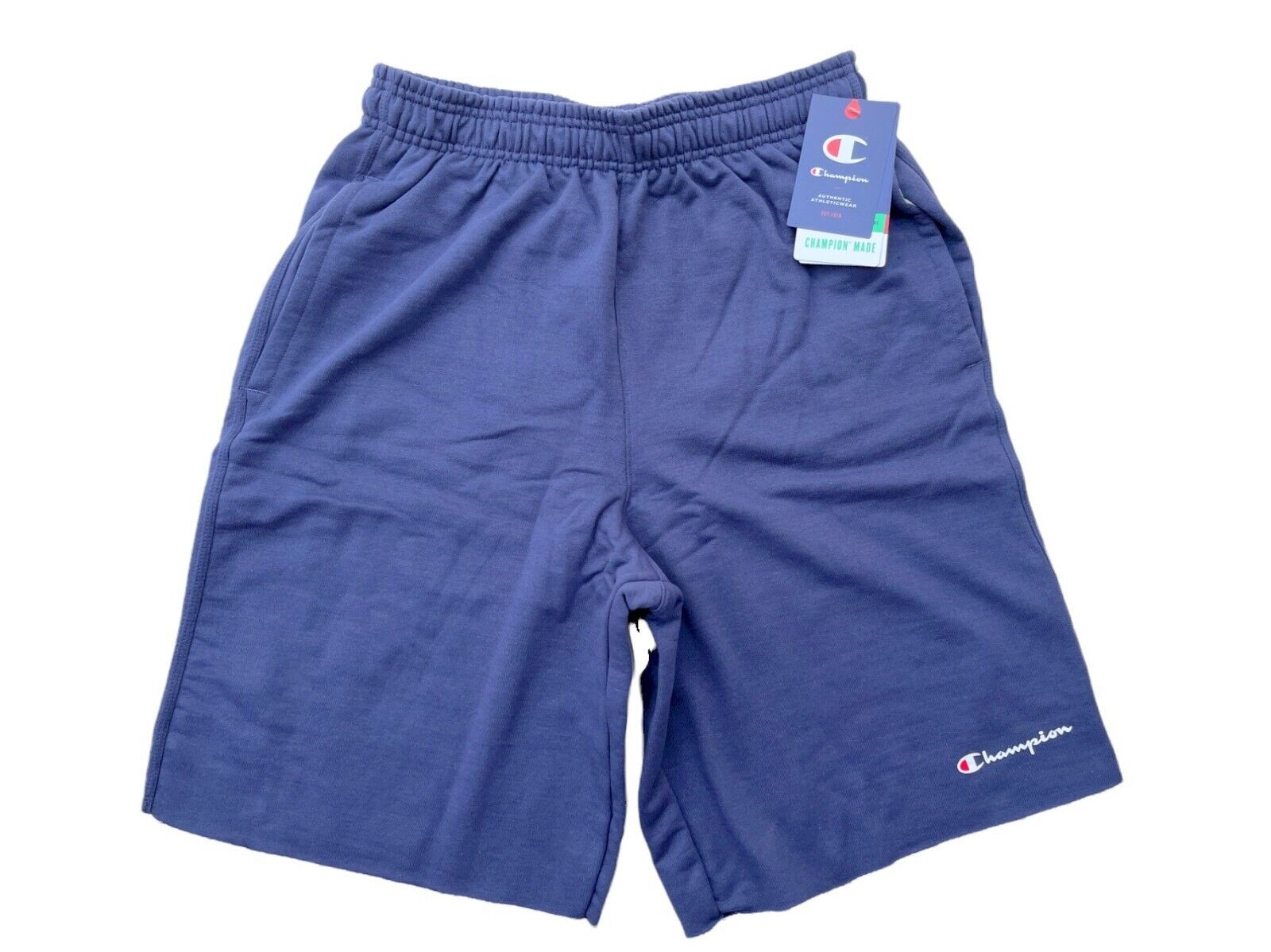 Champion Mens Blue  10&quot; Powerblend Soft Fleece Logo Cut-off Active Sweat... - $18.99