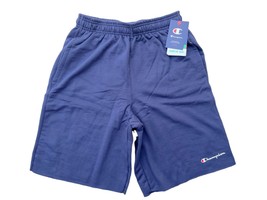 Champion Mens Blue  10&quot; Powerblend Soft Fleece Logo Cut-off Active Sweat Shorts - £15.11 GBP