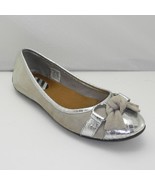 Sperry Top Sider Kendall Ballet Flats Beige Suede Bow Silver Cap Toe-Wom... - $33.25